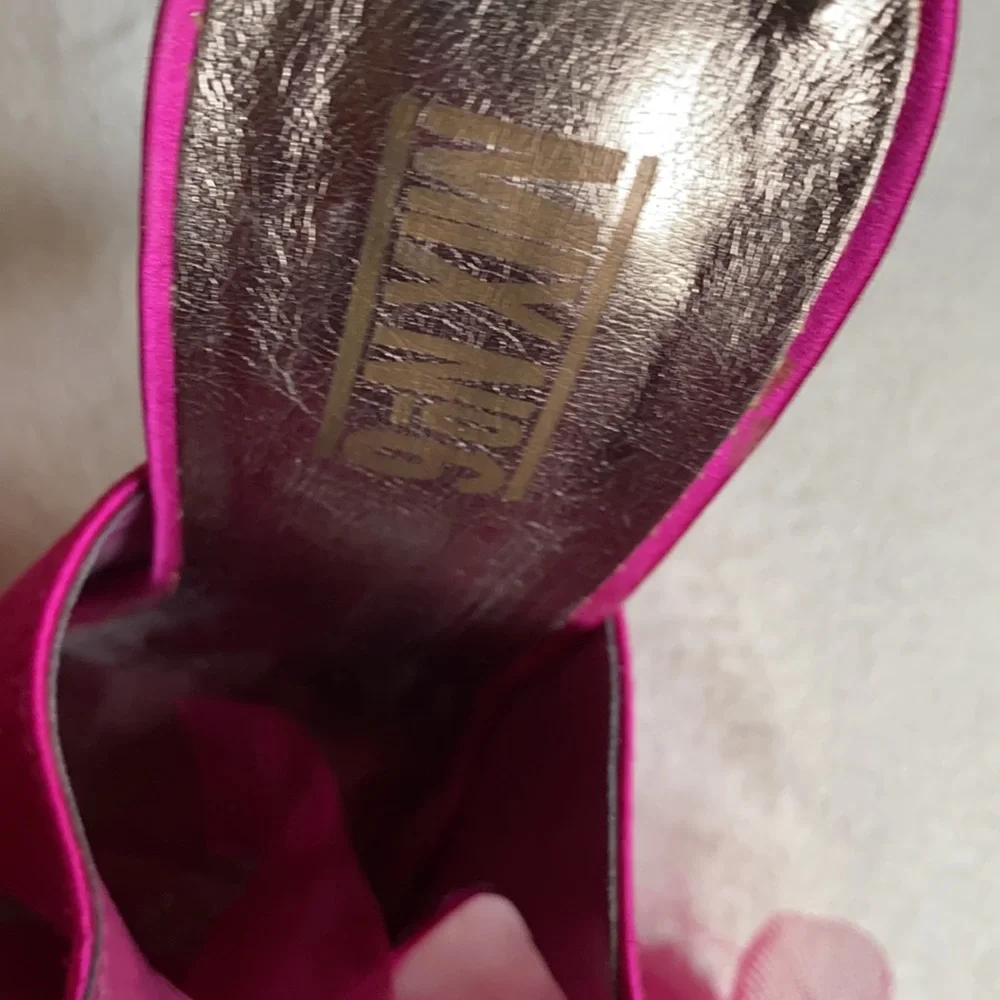 Gorgeous hot pink Mix No 6 heels with tulle bow detail, size 7.5 - Picture 3 of 7